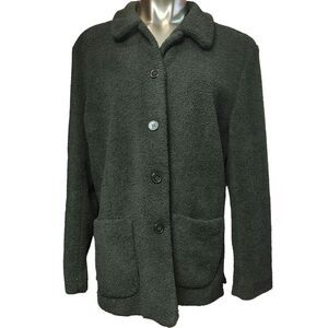 Sandro Womens XL Black Lined Peacoat Jacket Fall Harvest Winter Warm Casual